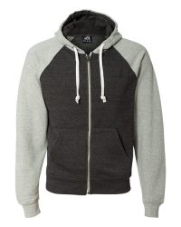 Triblend Raglan Full-Zip Hooded Sweatshirt