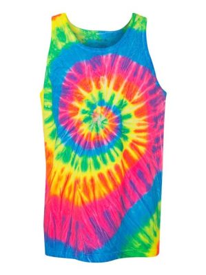 Unisex Multi-Color Spiral Tie-Dyed Tank Top